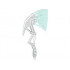 Bionicle Weapon Broad Axe with Marbled Trans-Light Blue Pattern (Strakk): {бял}