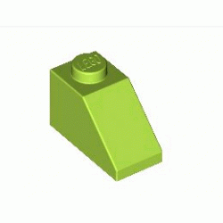 Покривна плочка 1X2/45° : {ярко жълто-зелен}