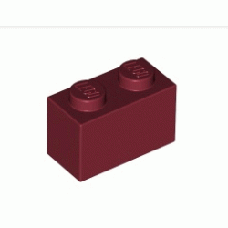 Тухличка 1X2 : {нов тъмно червен}