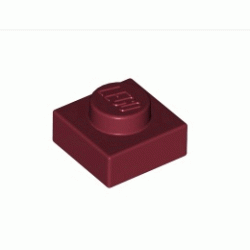 Плочка 1X1 : {нов тъмно червен}
