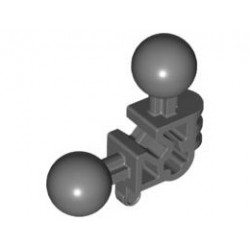 Bionicle Ball Joint 3 x 3 x 2 90 Degree with 2 Ball Joints and Axle Hole : {тъмно каменно сив}