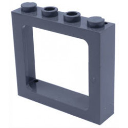 Window 1 x 4 x 3 Train - 2 Hollow Studs and 2 Solid Studs : {тъмно каменно сив}
