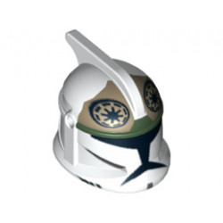 Minifigure, Headgear Helmet SW Clone Trooper with Holes, Clone Gunner Pattern: {бял}