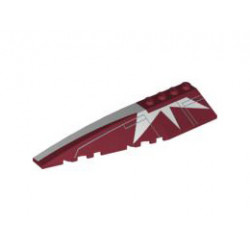 Wedge 12 x 3 Left with SW White Stripe and Starburst Pattern: {нов тъмно червен}