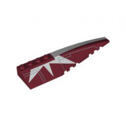 Wedge 12 x 3 Right with SW White Stripe and Starburst Pattern: {нов тъмно червен}