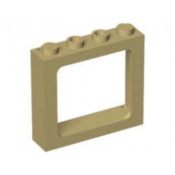 Window 1 x 4 x 3 Train - 2 Hollow Studs and 2 Solid Studs: {тухлено жълт}