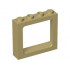 Window 1 x 4 x 3 Train - 2 Hollow Studs and 2 Solid Studs: {тухлено жълт}