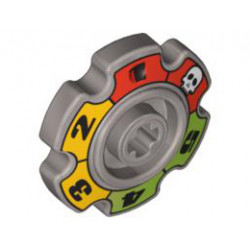 Technic Tread Sprocket Wheel Small with Glatorian Game Pattern: {сребрист}
