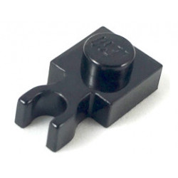 Plate, Modified 1 x 1 with U Clip Thin (Vertical Grip): {черен}