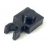 Plate, Modified 1 x 1 with U Clip Thin (Vertical Grip): {черен}