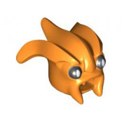 Minifigure, Head Modified Kranxx with Black Eyes and Open Mouth Pattern: {ярко оранжев}