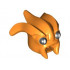 Minifigure, Head Modified Kranxx with Black Eyes and Open Mouth Pattern: {ярко оранжев}