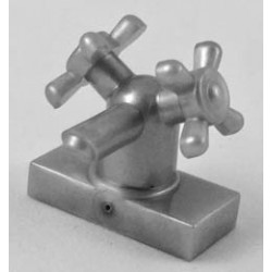 Tap 1 x 2 with Dual Handles, Large / Sink Faucet : {сребрист}