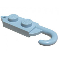 Hook Plate, Modified 1 x 2 with Crane Hook Left: {умерено каменно сив}
