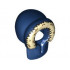 Minifigure, Headgear Hood Fur-lined with Tan and Brown Fur Pattern : {земно син}