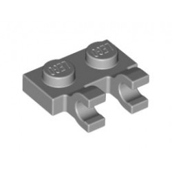 Плочка 1X2 с държач, вертикален : {умерено каменно сив}