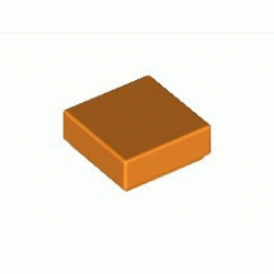 Плоска плочка 1X1: {ярко оранжев}