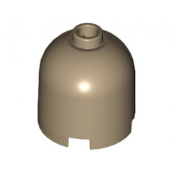 Brick, Round 2 x 2 x 1 2/3 Dome Top - Blocked Open Stud: {пясъчно жълт}