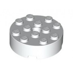 Тухличка 4X4 кръгла Ø4.9 с дупка: {бял}