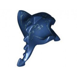 Minifigure, Headgear Head Cover, Manta Ray with White Pattern: {земно син}