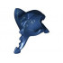 Minifigure, Headgear Head Cover, Manta Ray with White Pattern: {земно син}