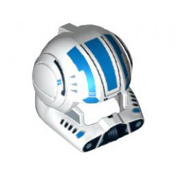 Minifigure, Headgear Helmet SW Clone Pilot with Open Visor and Blue Markings Pattern: {бял}
