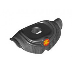 Minifigure, Armor Pauldron with Yellow 'Z' Symbol in Red Circle Pattern (Zurg): {черен}