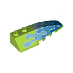Wedge 6 x 2 Right with Blue Water Splash Pattern: {ярко жълто-зелен}