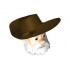 Minifigure, Head Modified Male with White Beard and Dark Brown Hat Pattern (Stinky Pete): {светло нуга}