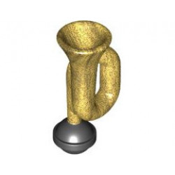 Minifigure, Utensil Horn with Black Bulb Pattern : {топло златист}