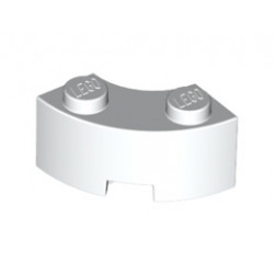 Тухличка 2X2 с външна и вътрешна дъга: {бял}