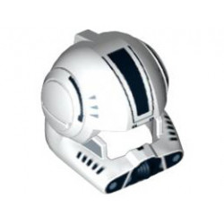 Minifigure, Headgear Helmet SW Clone Pilot with Open Visor and Black Markings Pattern: {бял}