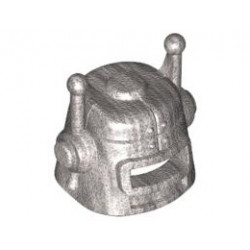 Minifigure, Headgear Helmet with Eye Slot and Antennae: {металическо сребрист}