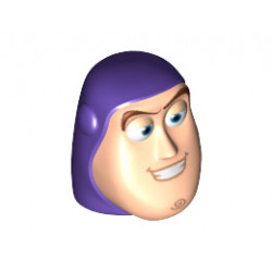 Minifigure, Head Modified Buzz Lightyear Pattern: {светло виолетов}