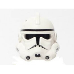 Minifigure, Headgear Helmet SW Clone Trooper Ep.3 Pattern with Dotted Mouth : {бял}