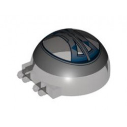 Windscreen 6 x 6 x 3 Canopy Half Sphere with Dual 2 Fingers and SW Droid Tri-Fighter Dark Blue Triangles Pattern: {прозрачно кафяв}