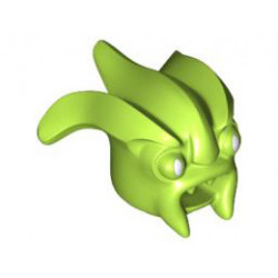 Minifigure, Head Modified Kranxx with Black Eyes and Open Mouth Pattern: {ярко жълто-зелен}