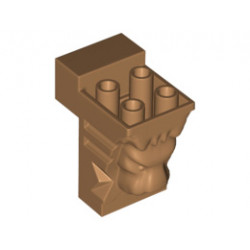 Тухла, модифицирана 2 x 3 x 3, изрязана, с лъвска глава: {умерен нуга}