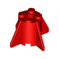 Brick, Round 2 x 2 x 2 with Fins: {ярко червен}