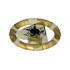 Ring with Center Triangle with Gold Bands and Turtle Pattern (Atlantis Treasure Key): {прозрачно жълт}