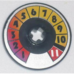 Technic, Disk 3 x 3 with Numbers 1 to 11 Pattern: {черен}