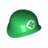 Minifigure, Headgear Helmet Army with Green Cross in White Circle Pattern (Medic): {тъмно зелен}