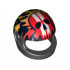 Minifigure, Headgear Helmet Motorcycle (Standard) with Flames and Red Skull with White Stripes Pattern: {черен}