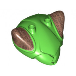 Minifigure, Head Modified Insectaloid Warrior Pattern (Twitch): {ярко зелен}