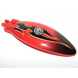 Windscreen 9 x 3 x 1 2/3 Bubble Canopy with Black End and Flames and Filler Cap Pattern: {ярко червен}
