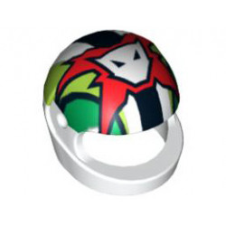 Minifigure, Headgear Helmet Motorcycle (Standard) with World Racers Team Extreme Logo Pattern: {бял}