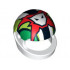 Minifigure, Headgear Helmet Motorcycle (Standard) with World Racers Team Extreme Logo Pattern: {бял}