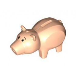 Pig Body with Coin Plug Hole and Hole for Hat, with Eyes Pattern: {светло нуга}