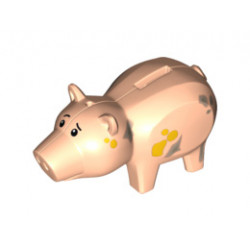 Pig Body with Coin Plug Hole, with Eyes and Dirt Pattern: {светло нуга}