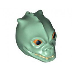 Minifigure, Head Modified SW Trandoshan Pattern: {пясъчно зелен}